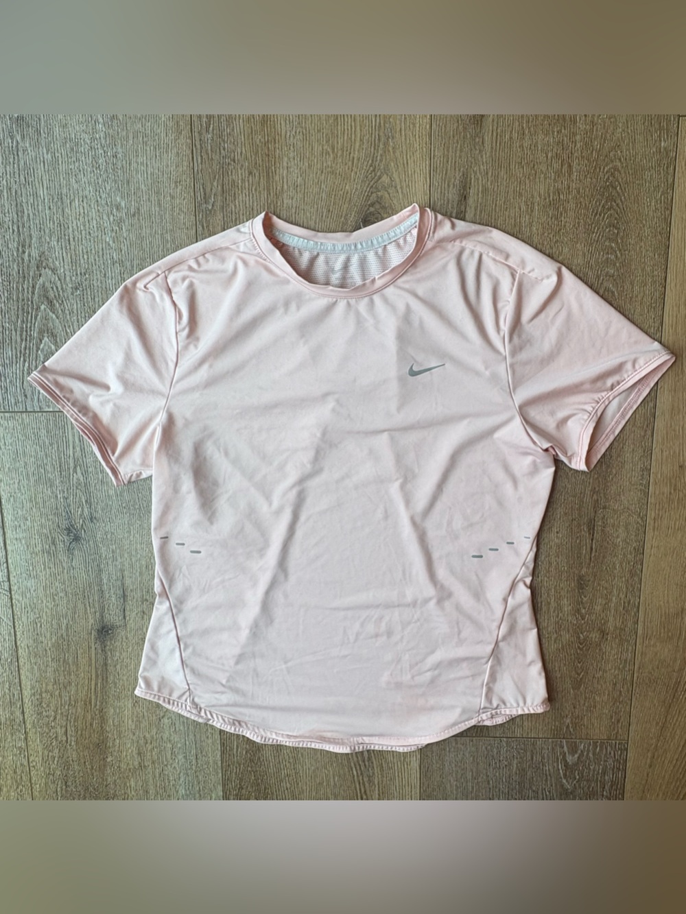 Nike Running Women’s Pale Pink Short Sleeve Dri-Fit Tee With Mesh Back